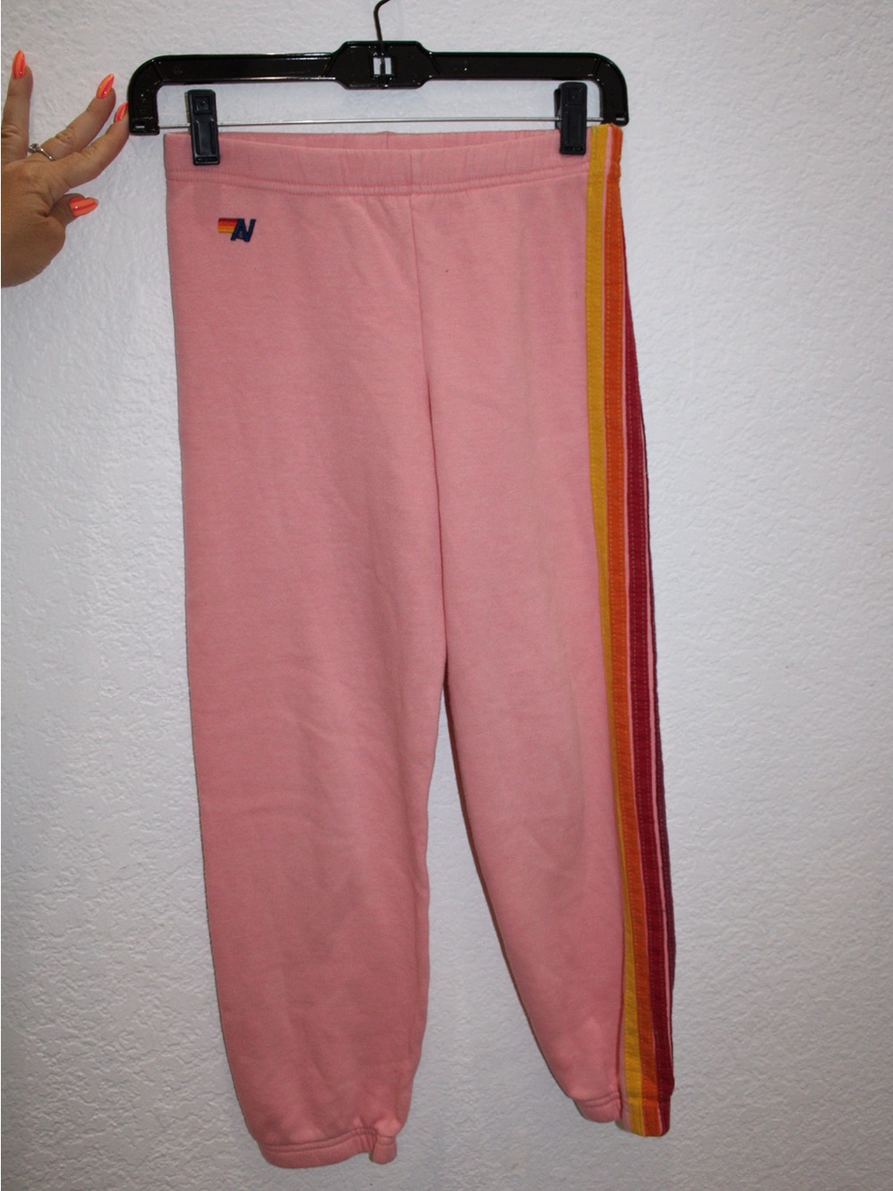 Kids Aviator Nation Pink 5 Stripe Sweatpants – Size Youth 12 Unisex